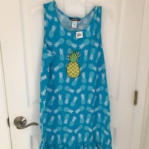 Aqua pineapple print sleep shirt